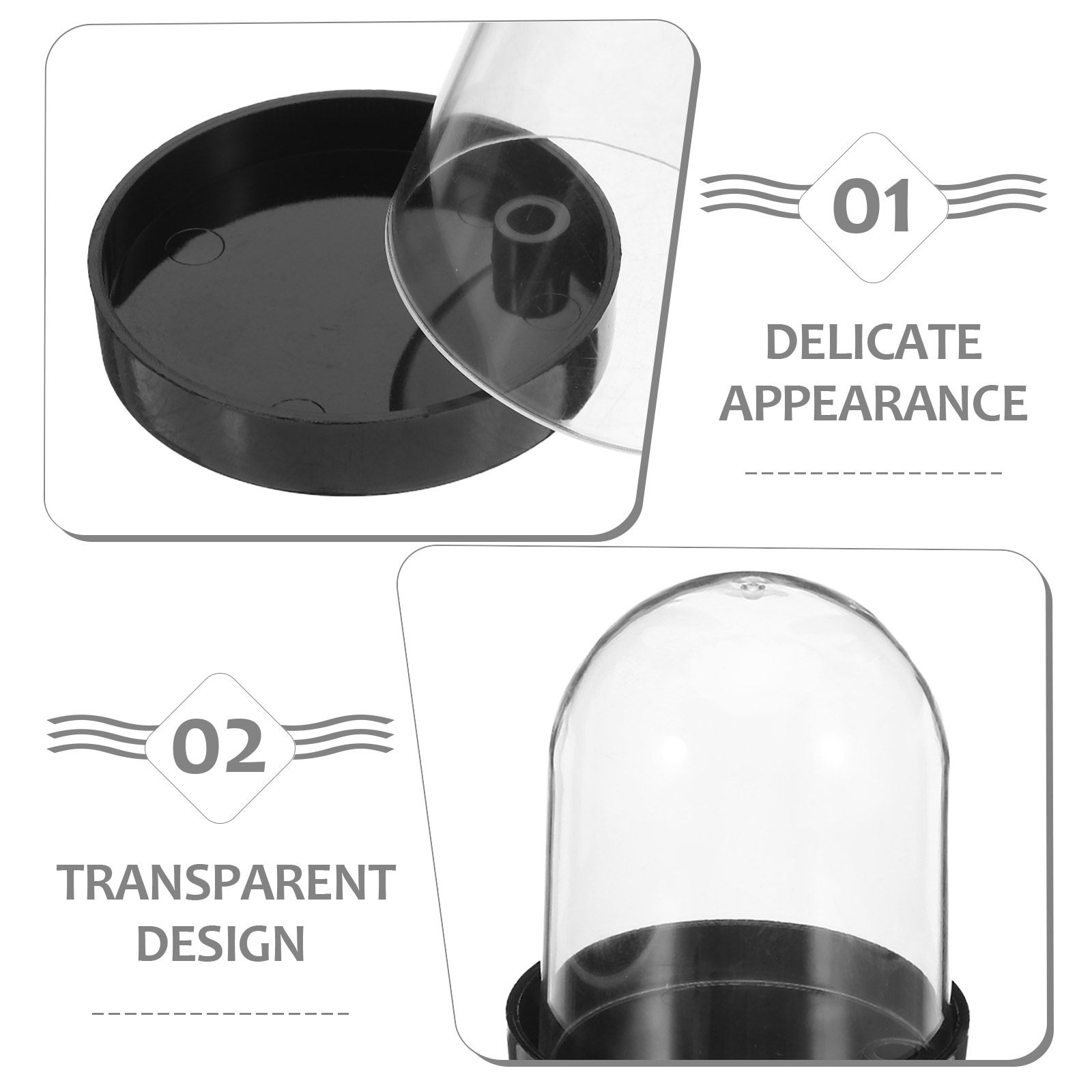 4 adet şeffaf mikro peyzaj kub - Plastic Dome Clear incelemesi ve fiyatı